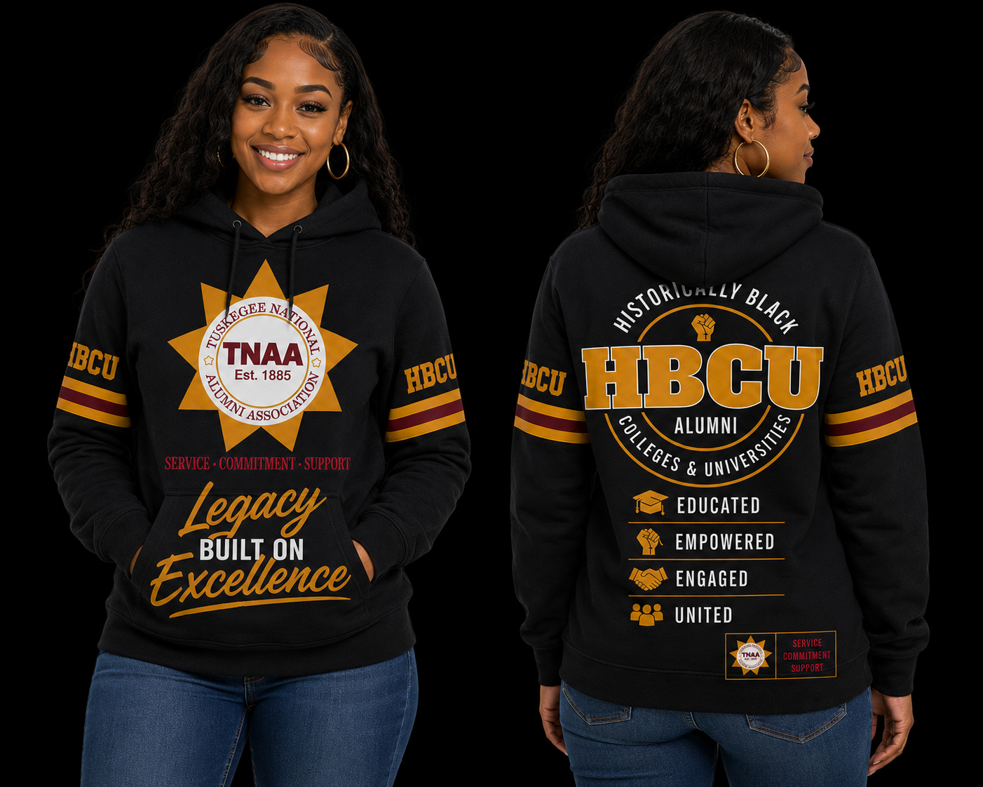 Tuskegee National Alumni Association Legacy Performance Fashion Hoodie (Pre Order)